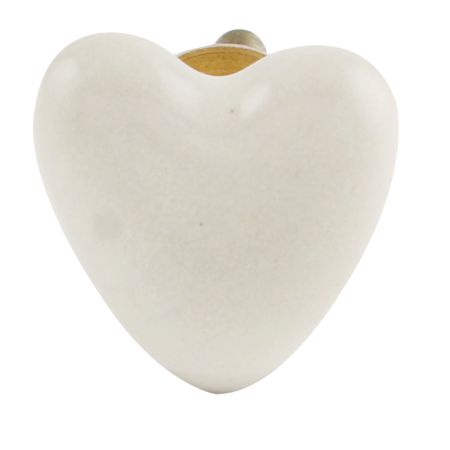 Cream Tiny Heart Ceramic Cabinet Knobs